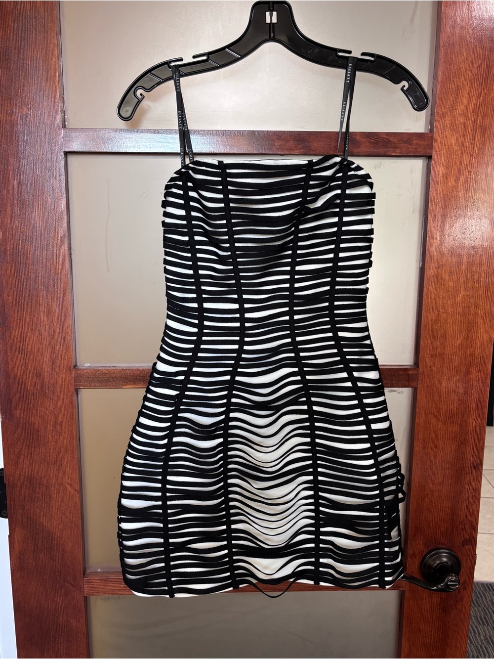 Elliatt Black and White Bodycon Mini Dress